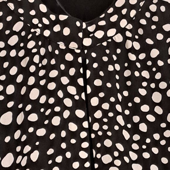 Ann Taylor Factory White Polka Dot Long Sleeve Blouse NWT Misses Size Large - Picture 3 of 10